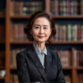 林慧仙老师头像，专业风水布局专家，知性女性，身着职业装，背景为书架